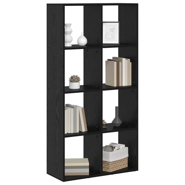 vidaXL Armadio per Libri Rovere Nero 69,5 x 29 x 137,5 cm