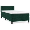 vidaXL Giroletto a Molle con Materasso Verde Scuro 90x200 cm Velluto