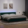 vidaXL Letto a Molle con Materasso e LED Verde Scuro 200x210 cm Velluto
