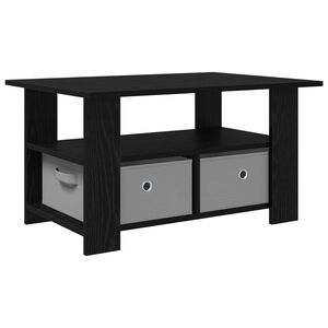 vidaXL Tavolino da salotto Rovere Nero 77 x 55 x 42 cm