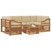 vidaXL Set divani 7 pcs Naturale e Beige Legno di Acacia Massello