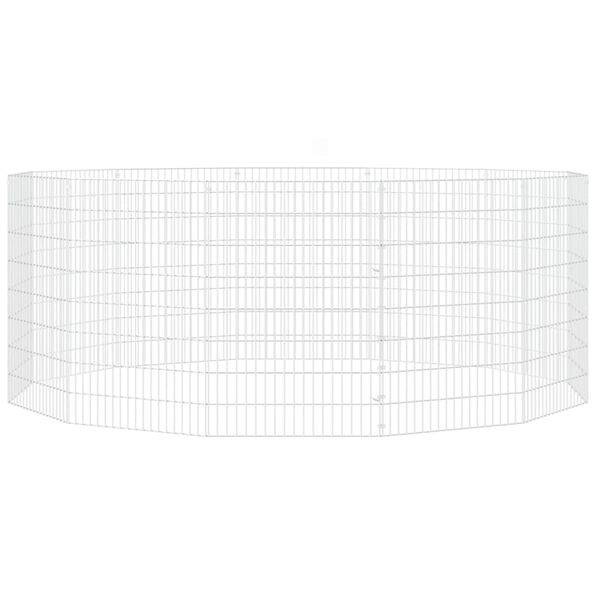 vidaXL Recinto per Animali Ruspante 12 Pannelli 54x80 cm Ferro Zincato