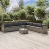 vidaXL Set Divani da Giardino 10 pz con Cuscini in Polyrattan Grigio