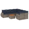 vidaXL Set Divani da Giardino 9 pz con Cuscini Grigio in Polyrattan