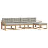 vidaXL Set di divani da esterno 4 pz Bianco e Grigio Chiaro Poliestere