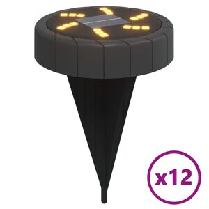 vidaXL Luci Solari da Terra con Picchetti da Esterno 12pz Bianco Caldo