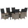 vidaXL Set da Pranzo per Giardino 7 pz Grigio polyrattan