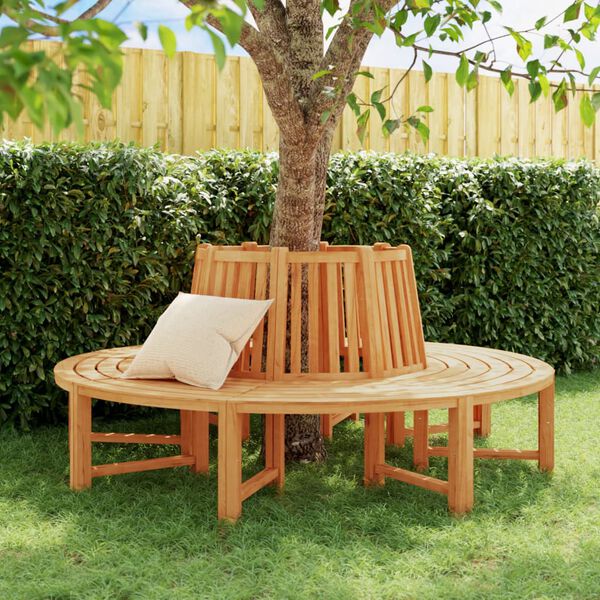 vidaXL Panche per Albero Semi Circolari 2pz &Oslash;201cm Legno Massello Teak