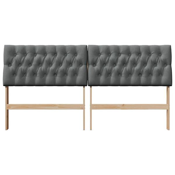 vidaXL Testiera imbottita Grigio scuro 180 cm Pino massello