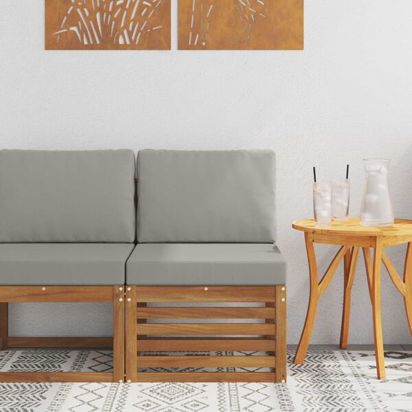 vidaXL Divano centrale per esterno Legno di Acacia Massello Naturale