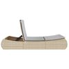 vidaXL Lettino Prendisole con Cuscini Beige in Polyrattan