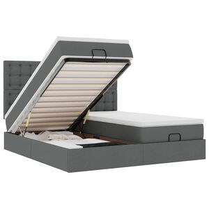 vidaXL Struttura Letto Pouf con Materassi 160x200 cm in Tessuto