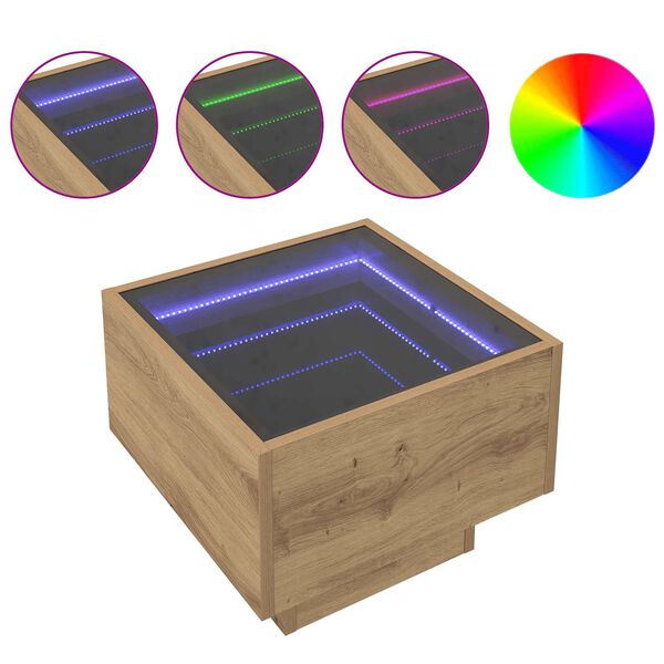 vidaXL Tavolino da salotto rovere artigianale 40 x 40 x 30 cm