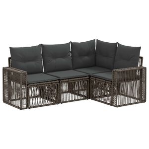 vidaXL Set Divano da Giardino 4 pcs Grigio e Grigio Scuro polyrattan