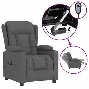vidaXL Poltrona Elettrica Reclinabile Grigio Scuro in Tessuto
