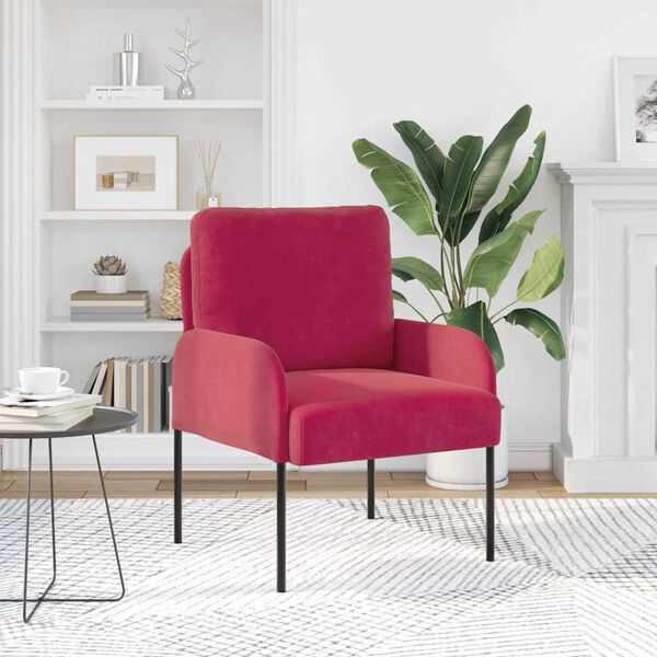 vidaXL Divani con cuscino 55cm Rosso Vino Legno compensato