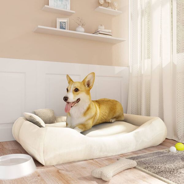 vidaXL Cuccia per Cani con Cuscini Beige 89x75x19 cm in Tessuto Oxford