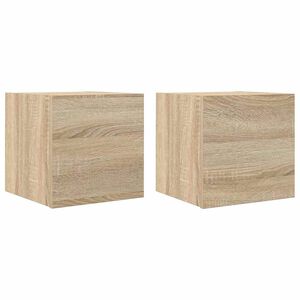 vidaXL Mobili Porta TV a Parete 2pz Rovere Sonoma 30,5x30x30 cm