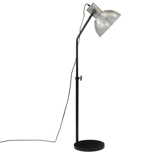 vidaXL Lampada da Terra 25 W Argento Vintage 30x30x90-150 cm E27