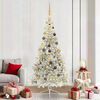 vidaXL Albero di Natale artificiale con luci integrate Argento 210 cm