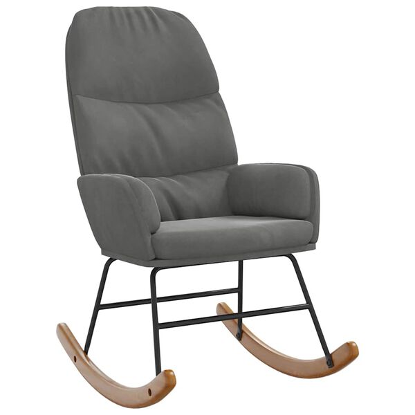 vidaXL Sedia da Pranzo Grigio Scuro in Velluto