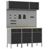 vidaXL Set di mobili da lavoro con cassetto con blocco 8 pz Nero