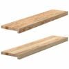 vidaXL Davanzali 2 pz Non Trattati 90x20x2 cm Legno Massello di Rovere