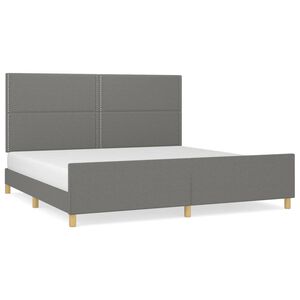 vidaXL Giroletto senza Materasso Grigio Scuro 200x200 cm Tessuto