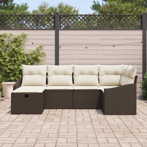 vidaXL Set di divani con cuscino 6 pcs polyrattan