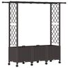 vidaXL Letto Rialzato con Griglia e Tetto Marrone 162,5 x 40 x 142 cm