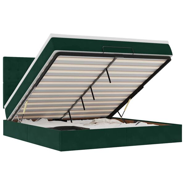 vidaXL Struttura Letto Pouf con Materassi 160x200 cm Velluto