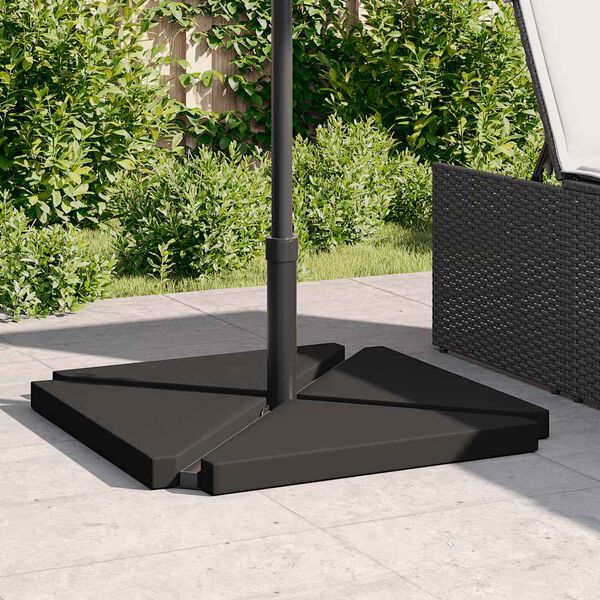 vidaXL Piastre per Parasole 4 pz in Granito Triangolare 14 kg Nero