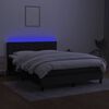 vidaXL Letto a Molle con Materasso e LED Nero 140x190 cm in Tessuto