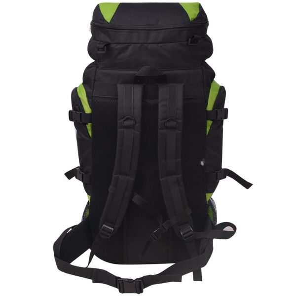 vidaXL Zaino da Escursioni XXL 75 L Nero e Verde