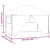 vidaXL Tenda Pieghevole Pop-Up 4 Pareti Laterali 3x4,5 m Bianco Crema