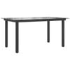 vidaXL Tavolo da Giardino Nero 150x90x74 cm in Alluminio e Vetro