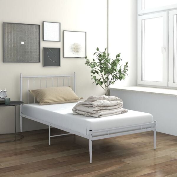 vidaXL Giroletto Bianco in Metallo 90x200 cm