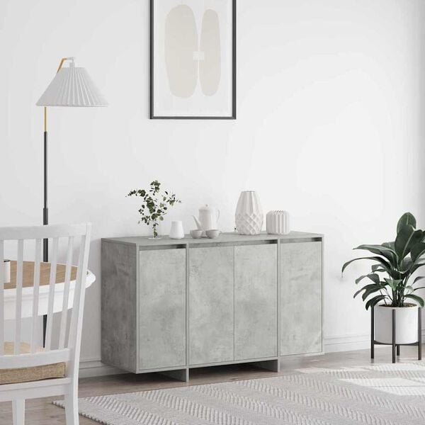 vidaXL Credenza Grigio cemento 120 x 41 x 75 cm Legno multistrato
