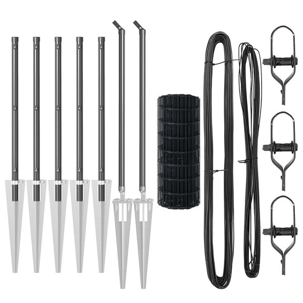 vidaXL Recinzione con Posto Grigio 0,8 x 10 m Acciaio