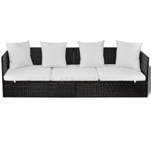 vidaXL Lettino da sole Marrone 200 x 60 x 58 cm polyrattan