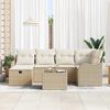vidaXL Set Divano da Giardino 7 pcs beige e panna Poly Rattan