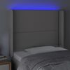 vidaXL Testiera a LED Grigio 93x16x118/128 cm in Similpelle