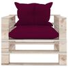 vidaXL Poltrona Giardino Pallet con Cuscini Rosso Vino Legno di Pino