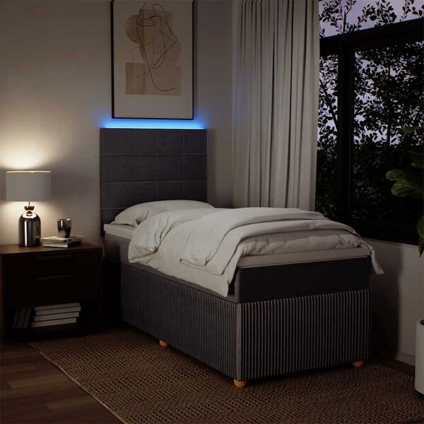 vidaXL Giroletto a Molle con Materasso Tortora 90x200 cm inTessuto