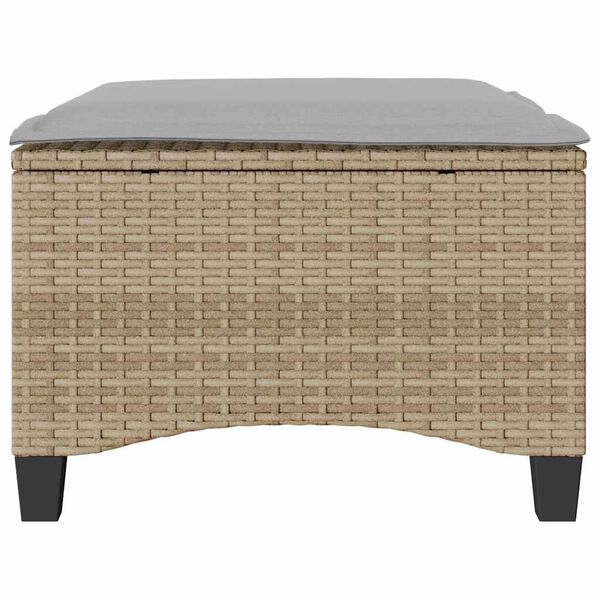 vidaXL Sgabelli Giardino con Cuscini 4pz Beige 55x55x36 cm Polyrattan