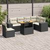 vidaXL Set Divani da Giardino con Cuscini 7pz Nero Polyrattan