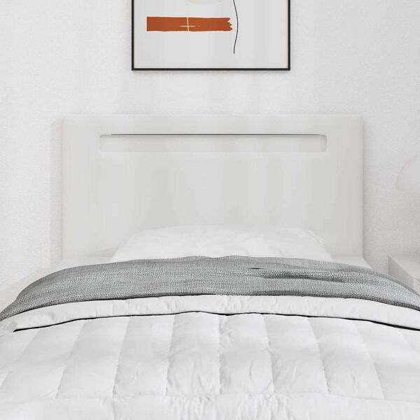 vidaXL Testiera LED Bianco 90 cm Pelle Sintetica