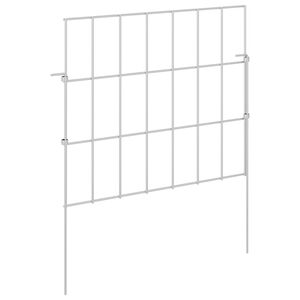 vidaXL Recinzione da Giardino con Picchetti 24 pz 35 x 30 cm Argento