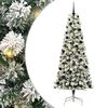 vidaXL Albero di Natale Artificiale con Rami Pieghevoli Verde e Bianco