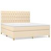 vidaXL Giroletto a Molle con Materasso Crema 180x200 cm in Tessuto